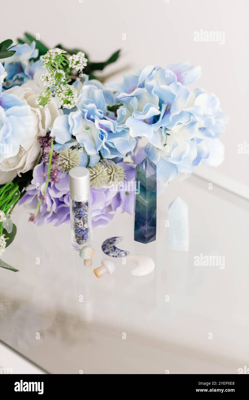 Kleine Kristalle für Wohnkultur Stockfoto