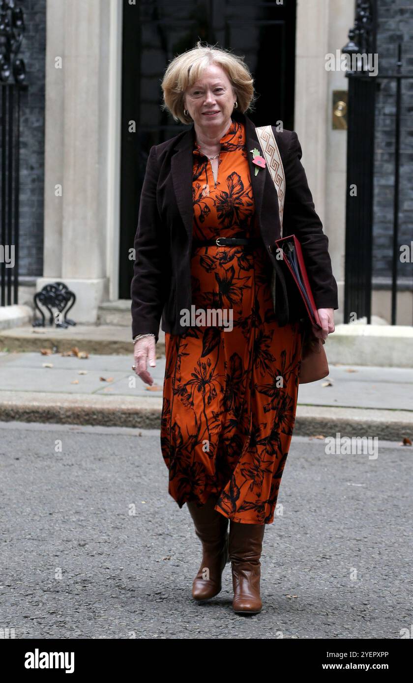 London, Großbritannien. 30. Oktober 2024. Anführerin des House of Lords Baroness Smith of Basildon verlässt die Downing Street 10, nachdem sie an einer Kabinettssitzung in London teilgenommen hatte. Quelle: SOPA Images Limited/Alamy Live News Stockfoto