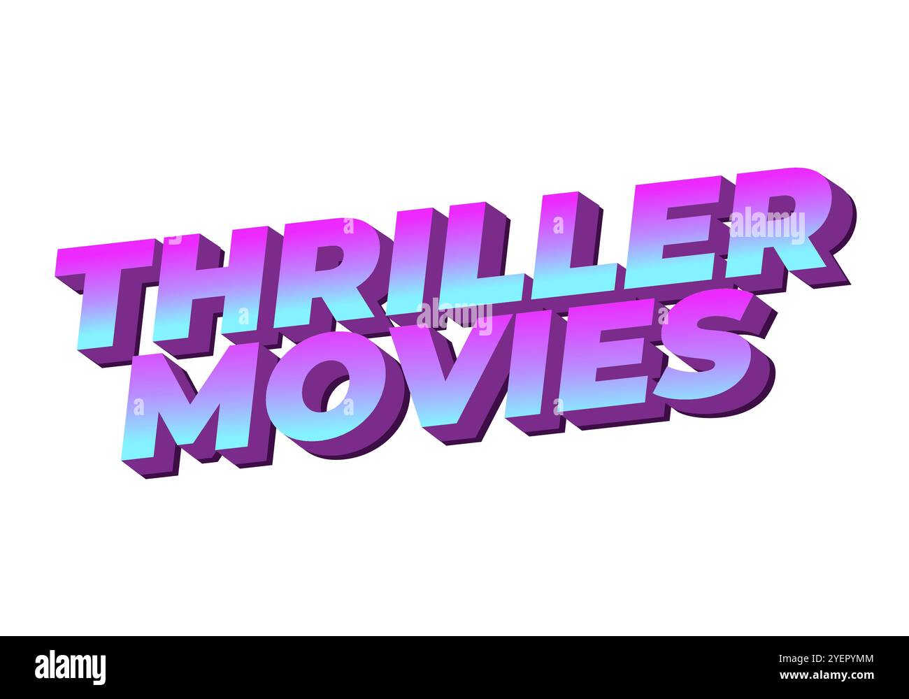 Thriller-Filme. Texteffekt-Design in modernen Farben und 3D-Stil Stock Vektor