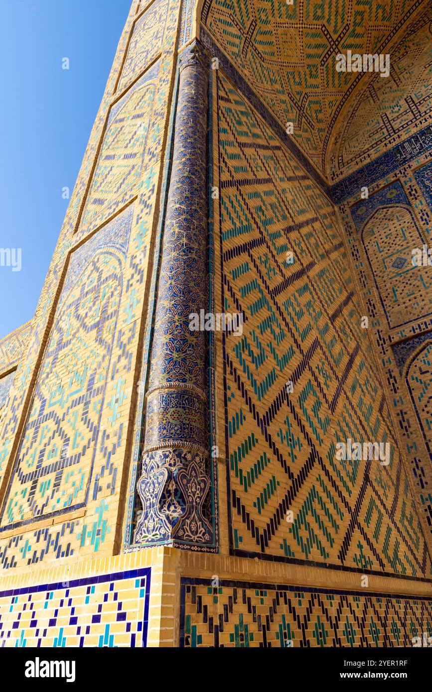 Kalyan Moschee. Der Mihrab, die Iwans und die Wände der Moschee sind alle hauptsächlich mit traditionellen Kunstwerken dekoriert. Historische Kalyan Moschee, das ist t Stockfoto