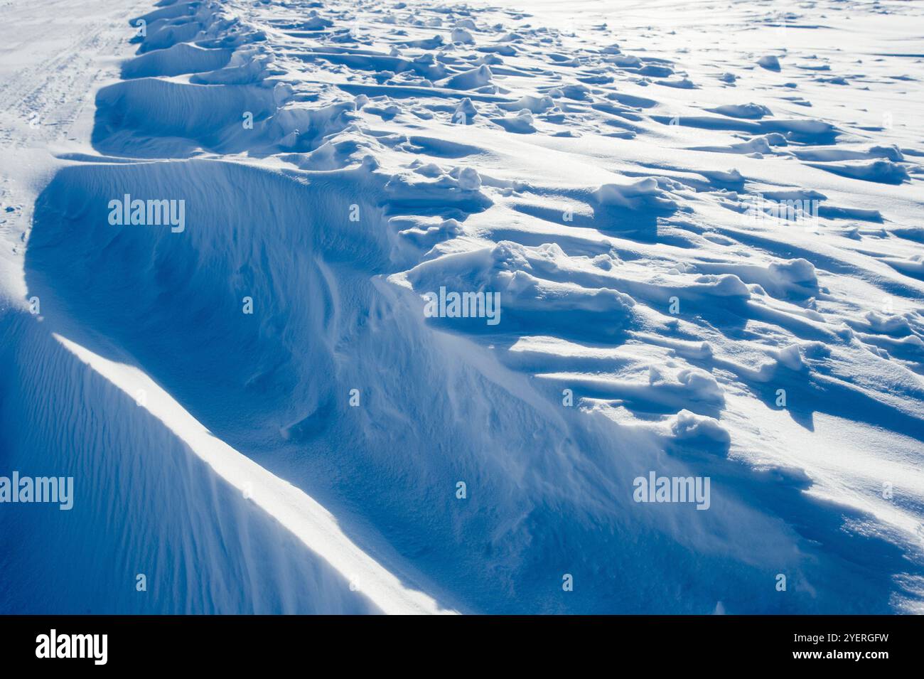 Snowfield am Great Slave Lake Stockfoto