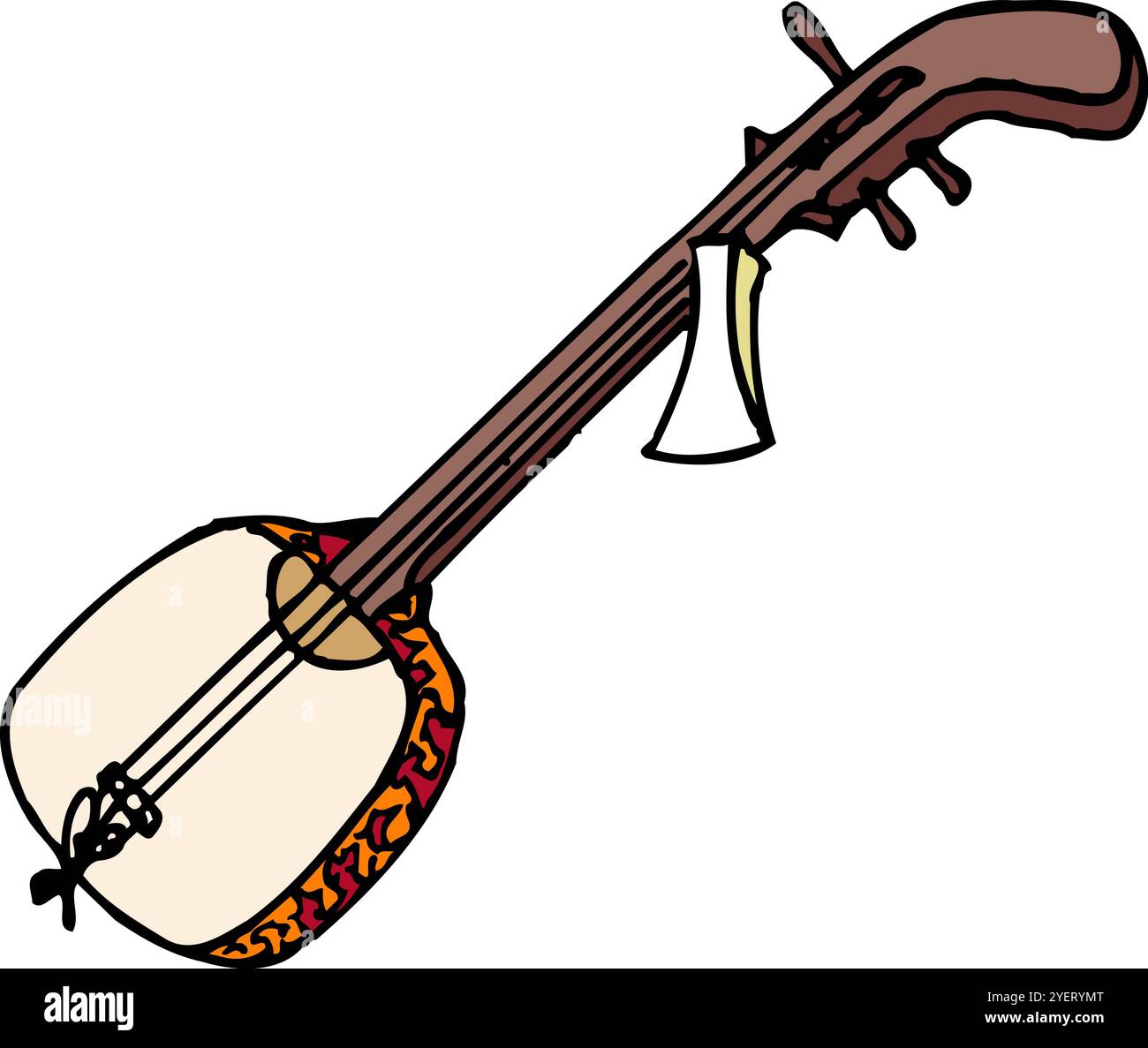 Shamisen (ein japanisches Musikinstrument mit drei Saiten) Stockfoto