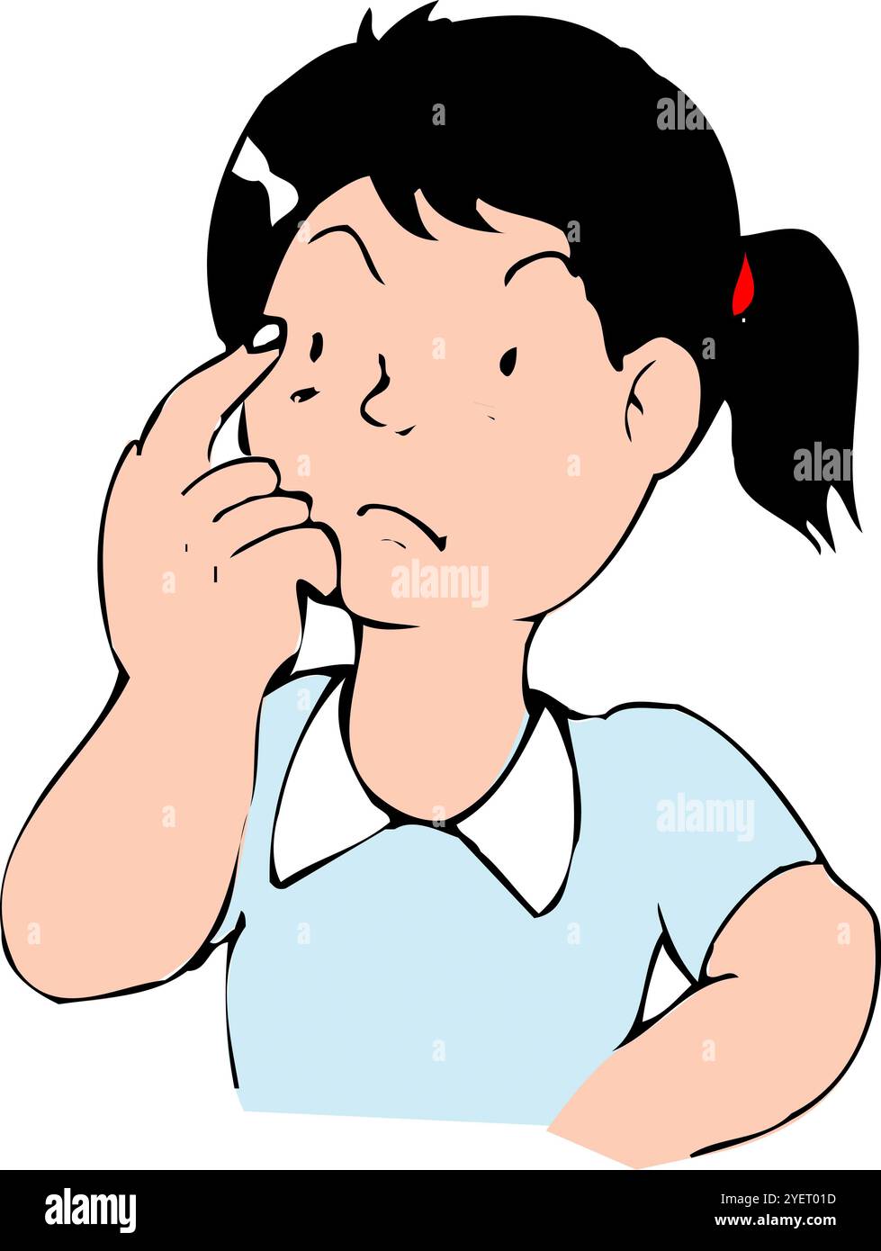 Nachdenkliches Gesicht (z. B. eines Familienmitglieds) Stockfoto