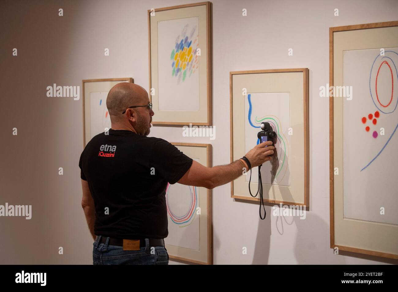 Pardubice, Tschechische Republik. November 2024. Die neue Ausstellung „Karel Malich: Me and the one I Meet“ wird morgen in der GoCar Gallery, Pardubice, am 1. November 2024, eröffnet. Quelle: Josef Vostarek/CTK Photo/Alamy Live News Stockfoto