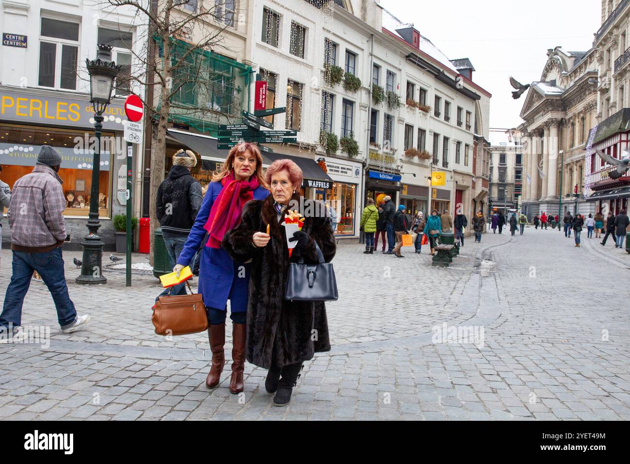 Waffeln essen Stockfoto
