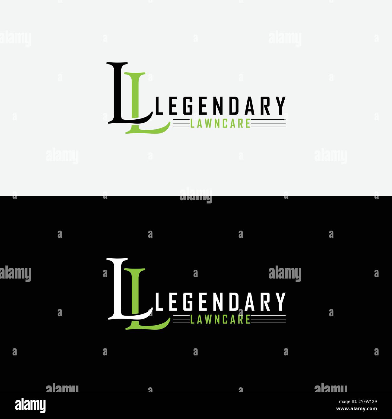LL Monogram Legendry Rasenlogodesign Stock Vektor