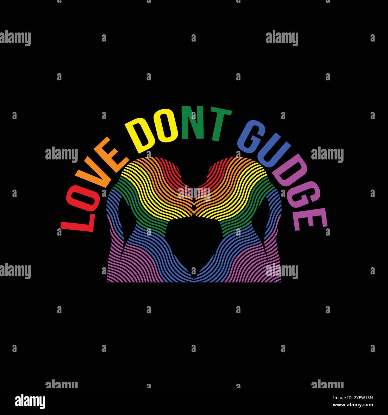 LGBTQ Love Don't Judge Stolz-Logo Stock Vektor