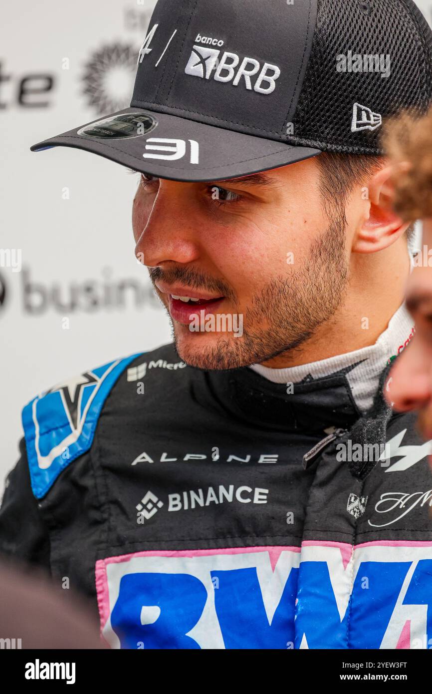 Sao Paulo, Brasilien . Oktober 2024. 10/18/2024 - Esteban Ocon (FRA) - Alpine F1 Team - Alpine A524 - Renault während der Donnerstag-Pressekonferenz der Formel 1 Lenovo Grande Premio de Sao Paulo 2024, geplant auf dem Interlagos Circuit, San Paolo, Brasilien, BRA 1.-3. November 2024 - Foto Alessio de Marco | Avens-Images.com (Foto: Alessio de Marco/SIPA USA) Credit: SIPA USA/Alamy Live News Stockfoto