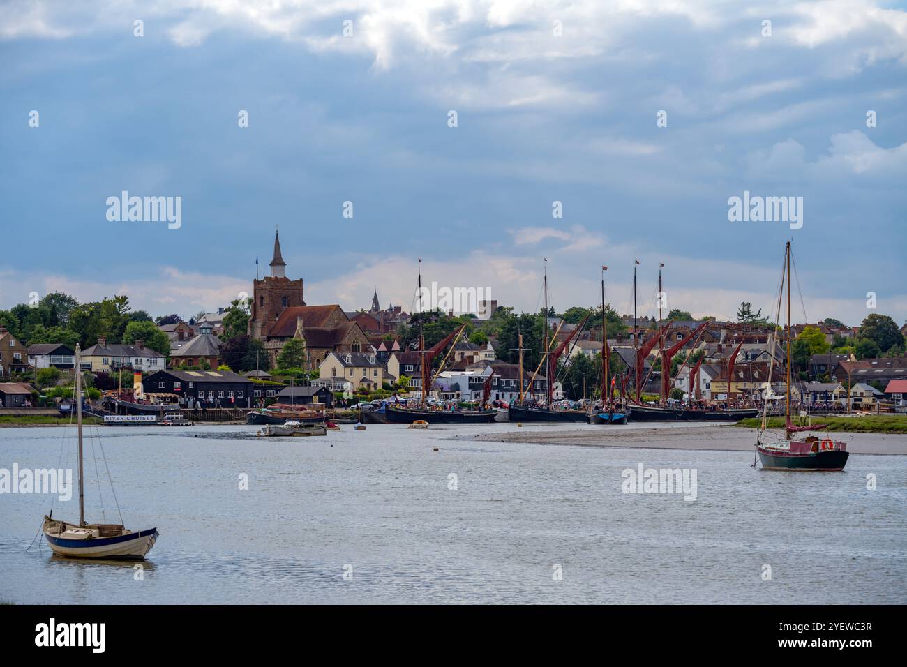 Maldon Essex vom Ufer des Flusses Chelmer Stockfoto