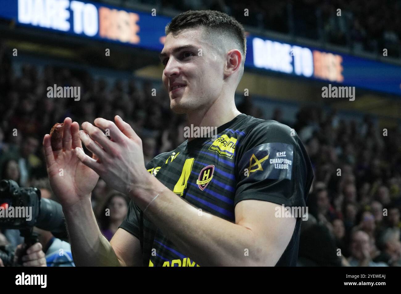 Nantes, Frankreich. 31. Oktober 2024. Aymeric Minne von HBC Nantes während des Handballspiels der EHF League, Group Phase zwischen HBC Nantes und FC Barcelona am 31. Oktober 2024 in der H Arena in Nantes, Frankreich - Foto Laurent Lairys/ABACAPRESS. COM Credit: Abaca Press/Alamy Live News Stockfoto