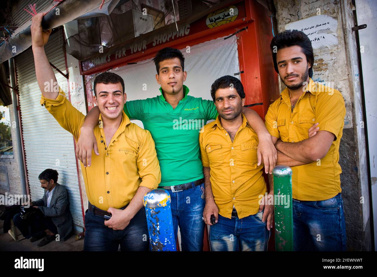 Iran. Kerman. Freunde Stockfoto