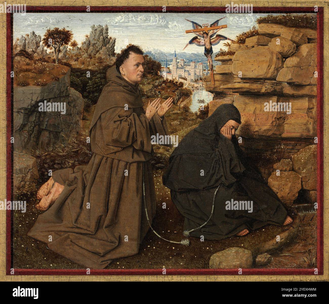 Franz von Assisi erhält die Stigmata 1430-1432 Jan van Eyck (Niederländisch (aktiv Brügge), um 1395–1441) Stockfoto