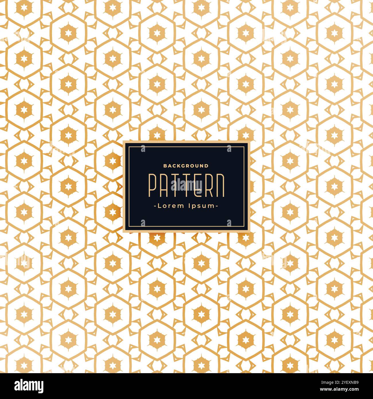 Sechseckige Stil goldweiß Muster Hintergrund Design Stock Vektor