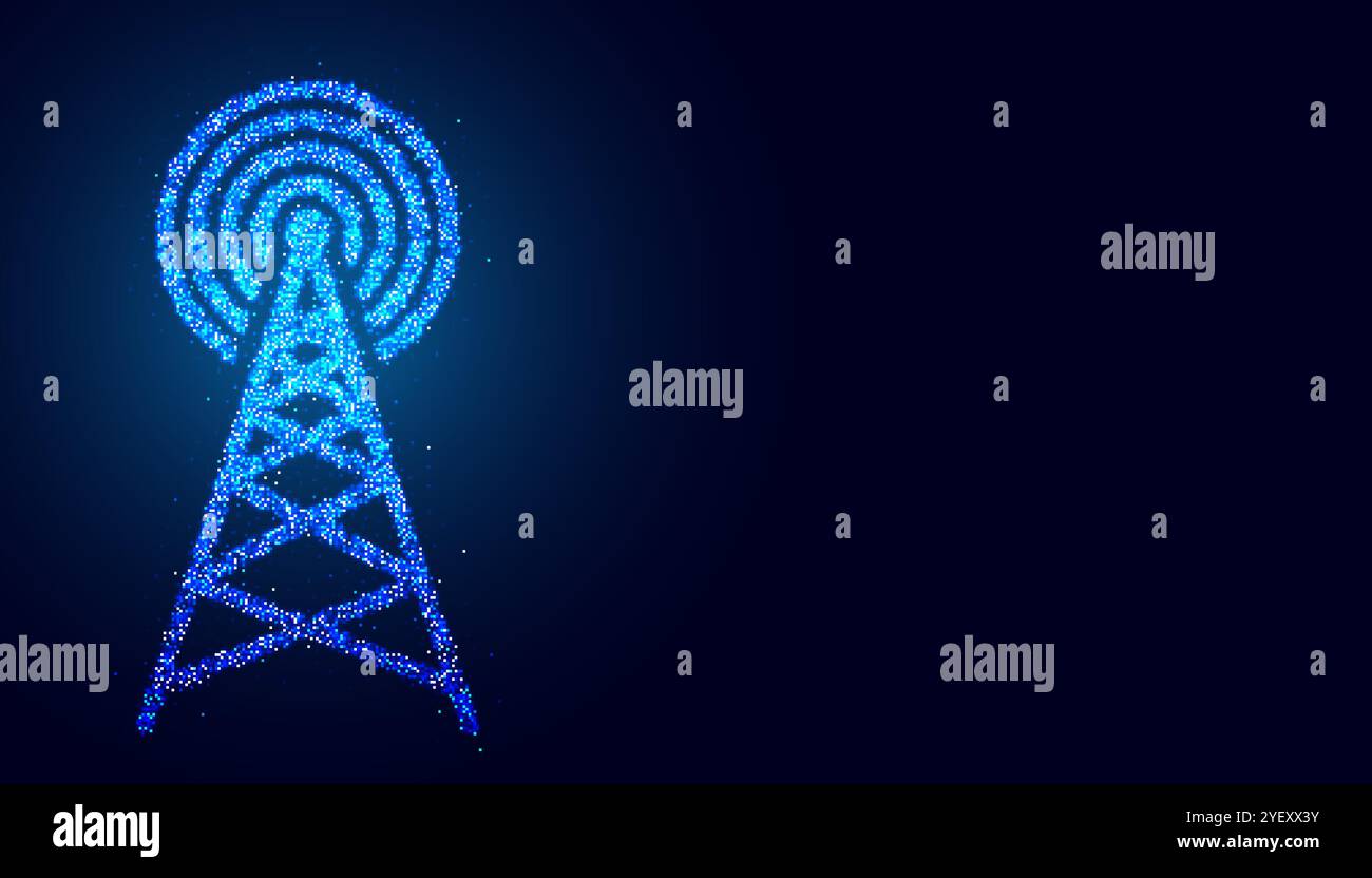 Hintergrund der Verbindung zum Netzwerk des digitalen Mobilfunkmastes Stock Vektor