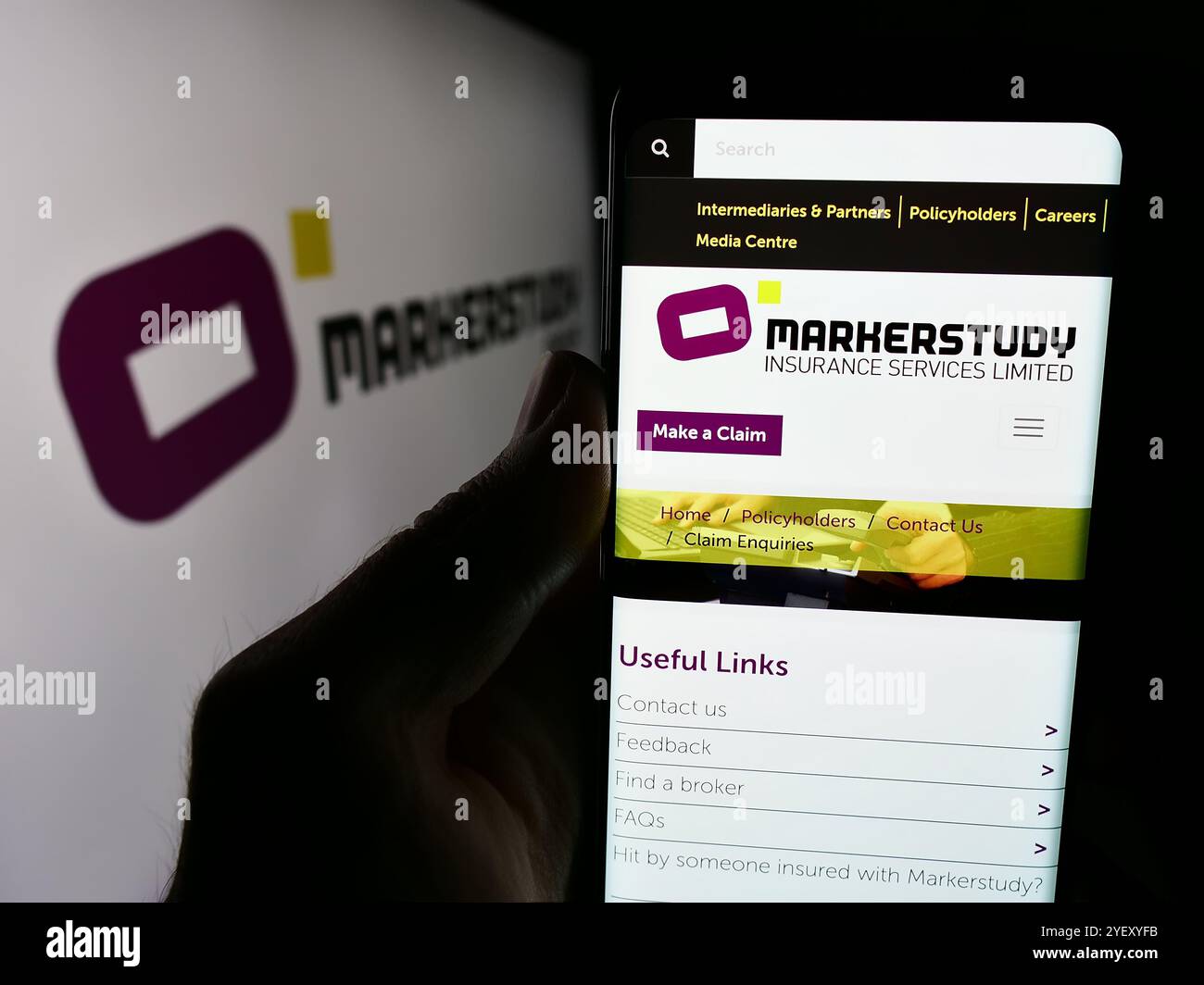 Deutschland. Juli 2024. In dieser Abbildung befindet sich ein Smartphone mit der Webseite des britischen Versicherungsunternehmens Markerstudy Group Limited. (Foto von Timon Schneider/SOPA Images/SIPA USA) *** ausschließlich für redaktionelle Nachrichten *** Credit: SIPA USA/Alamy Live News Stockfoto