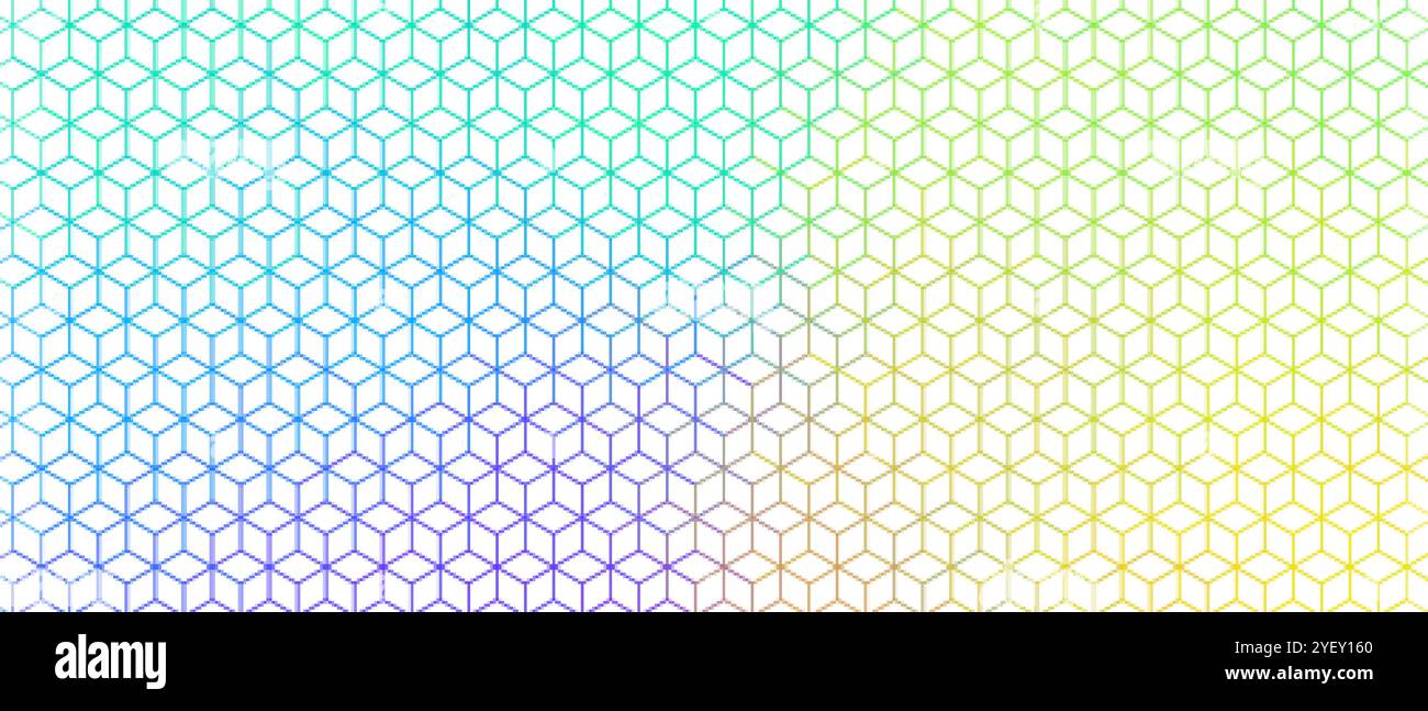 Bunte sechseckige Linie breiten Muster Design Banner Stock Vektor