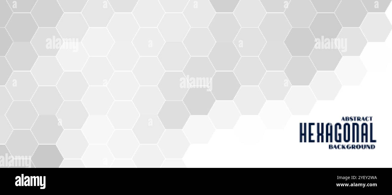 Grau-weißes sechseckiges Bannerdesign Stock Vektor