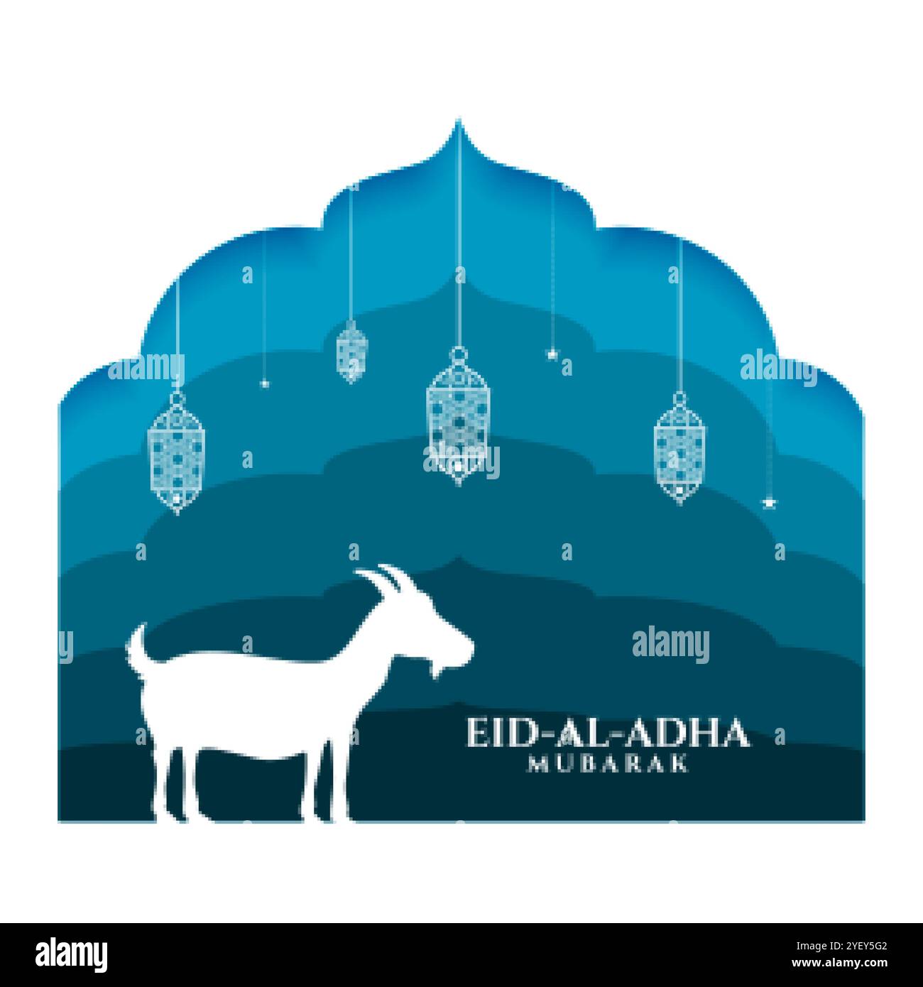 Grußdesign des eid al adha mubarak Festivals Stock Vektor