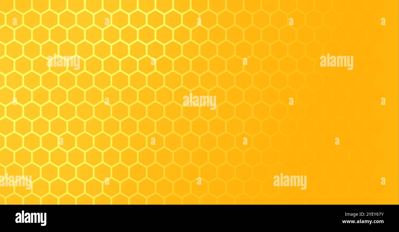 Gelbes sechseckiges Wabengeflecht mit Textraum Stock Vektor