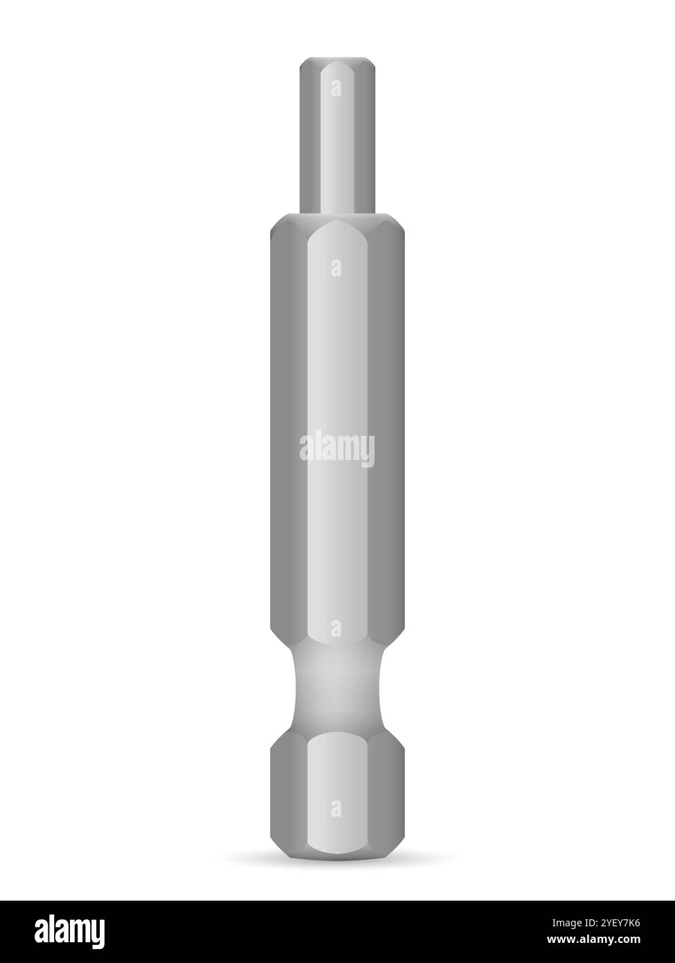 Sechskantschraubendreherbit auf weißem Hintergrund. Vektorabbildung. Stockfoto