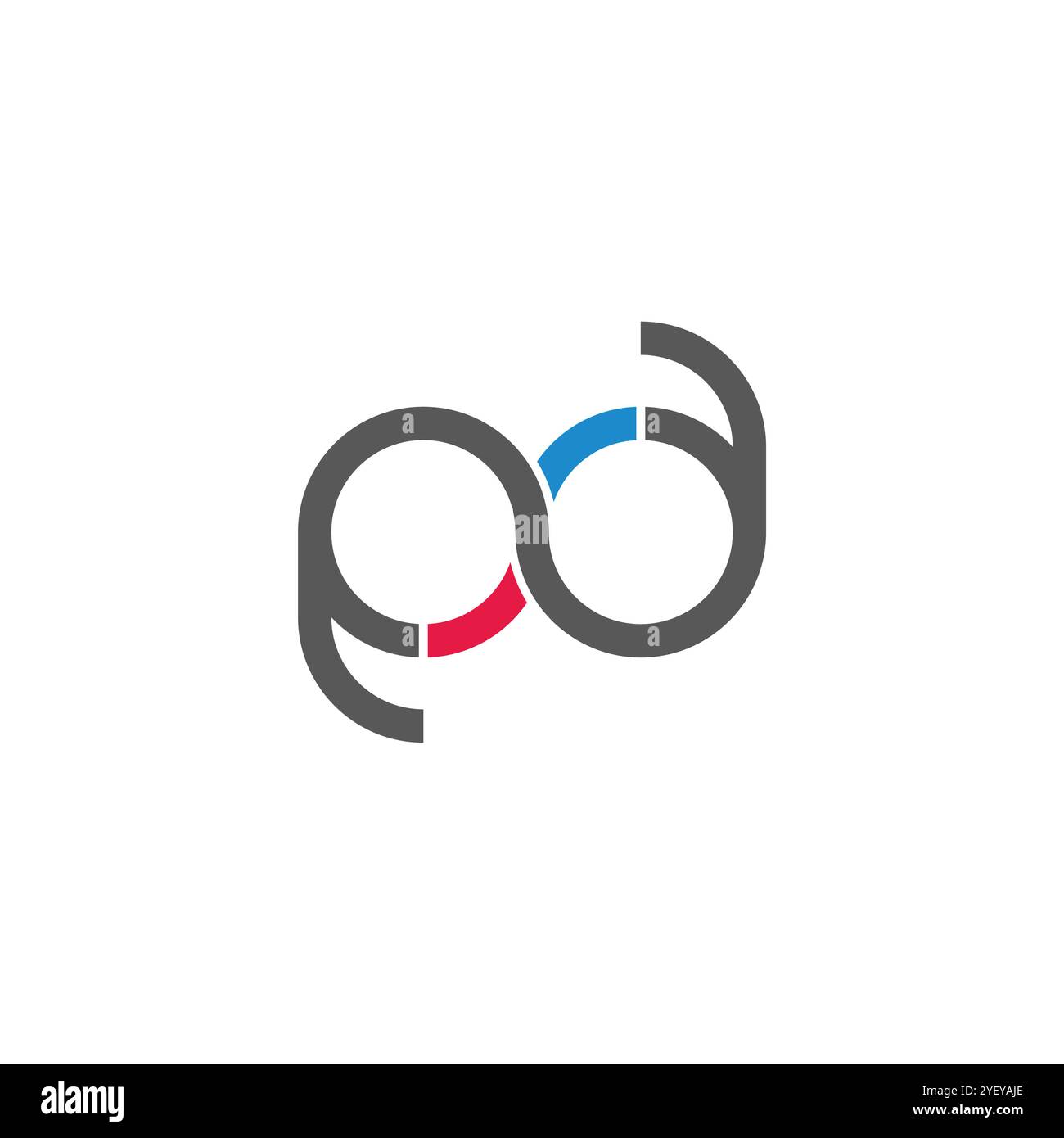 Buchstaben pd Infinity Loop einfacher geometrischer linearer Logo-Vektor Stock Vektor