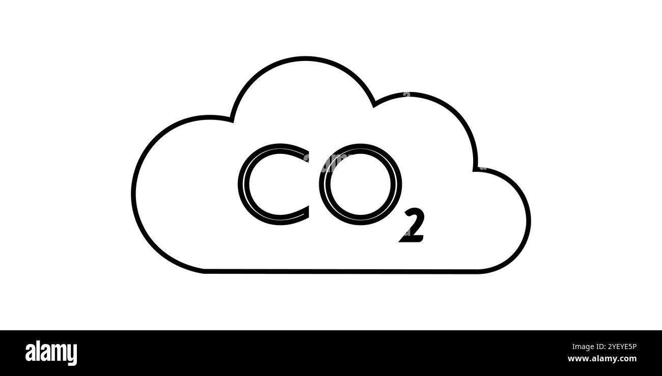 CO2-Symbol (Kohlendioxid). Vektorabbildung. Stock Vektor