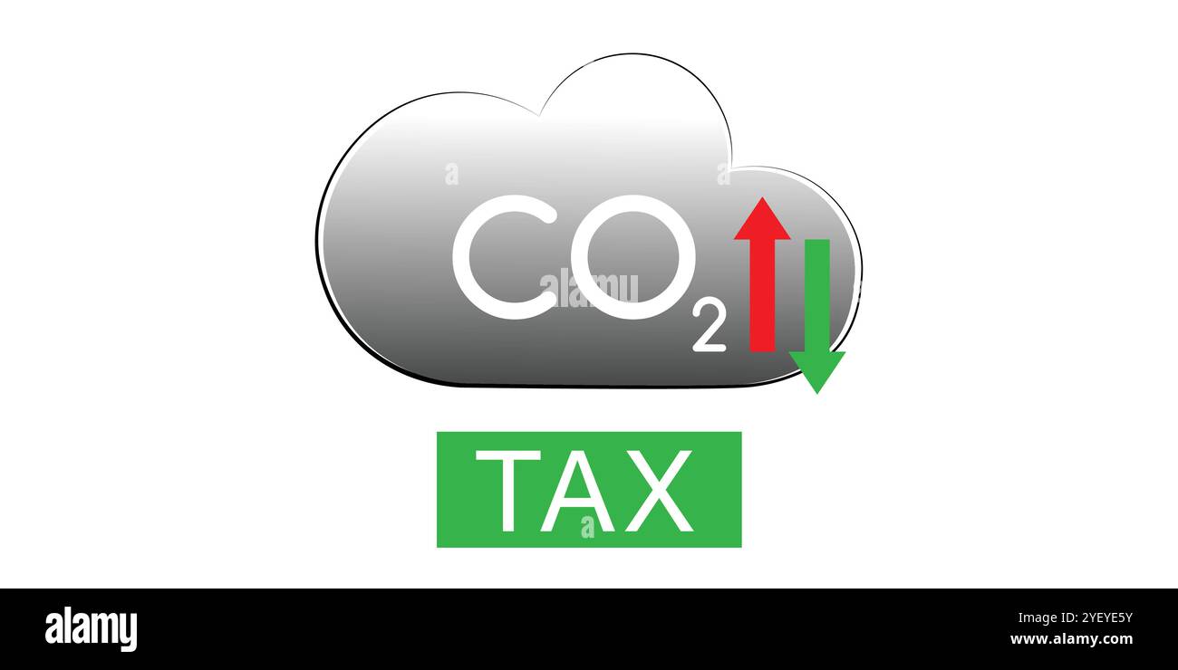 Co2-Steuer-Konzept. Vektorabbildung. Stock Vektor