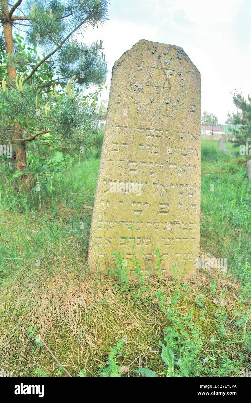 Verlassener jüdischer Friedhof in der belarussischen Stadt Rakov, Weißrussland Stockfoto