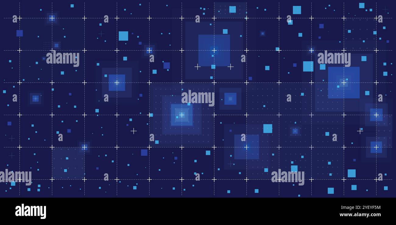 Rasterüberlagerung oder Hintergrund. Tech Grid Overlay. Blauer Druck. Nachrichtenüberlagerung. News Grid Vektor. Stock Vektor