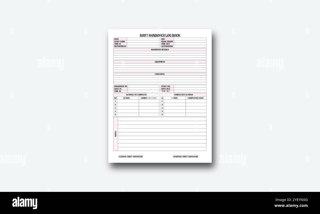 Innenvektoren des KDP-Logbuchs Stock Vektor