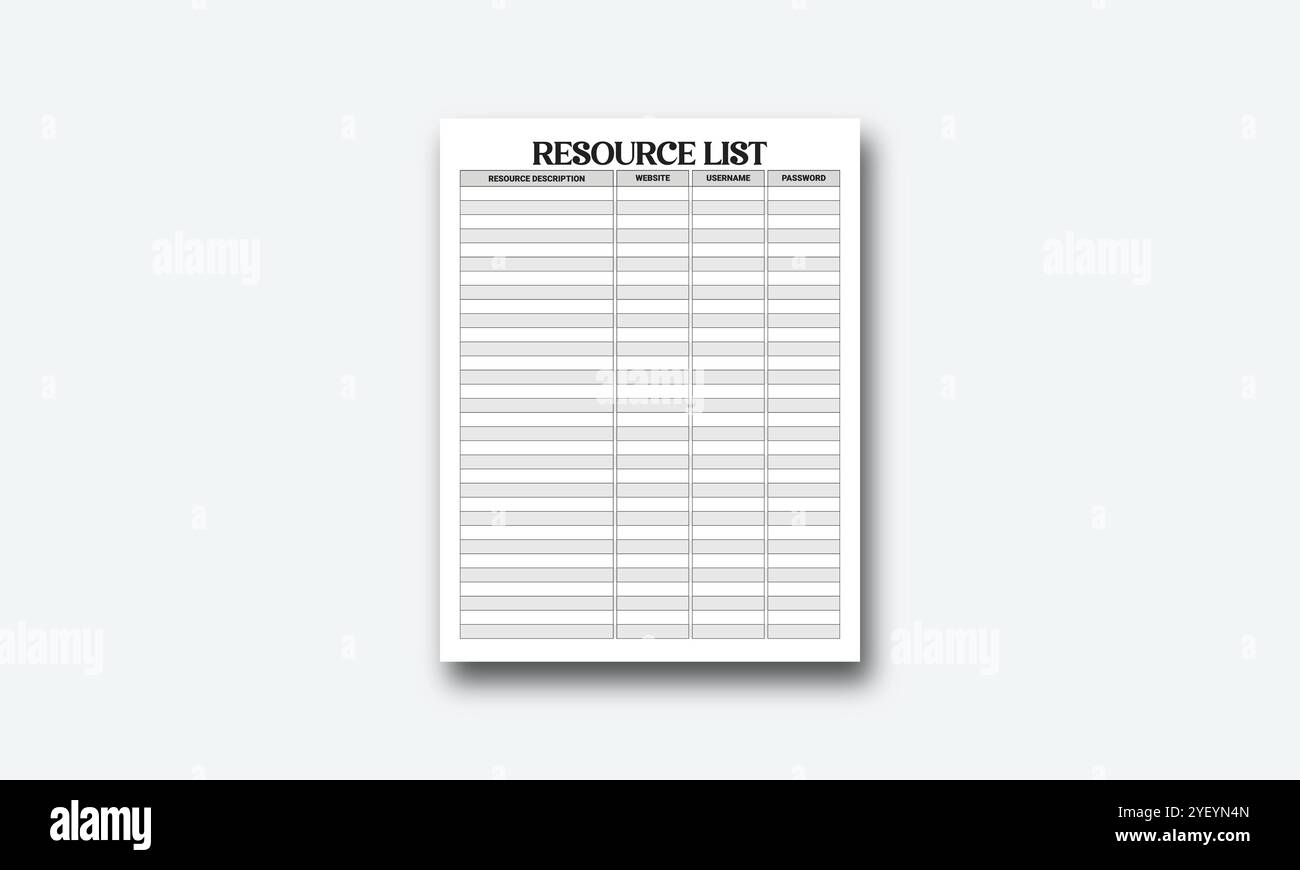 Innenvektoren des KDP-Logbuchs Stock Vektor