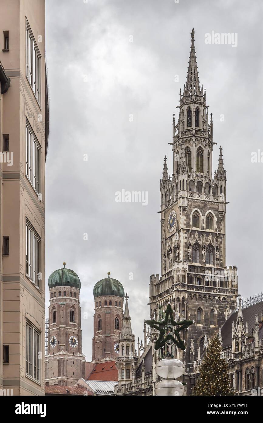 Das neue Rathaus ist ein Rathaus im nördlichen Teil des Marienplatzes in München, Bayern, Deutschland, Europa Stockfoto