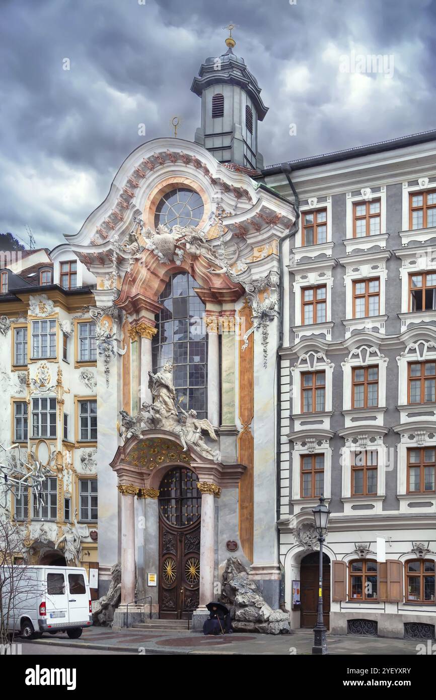 St. Johann Nepomuk, besser bekannt als die Asamkirche, ist eine Barockkirche in München Stockfoto