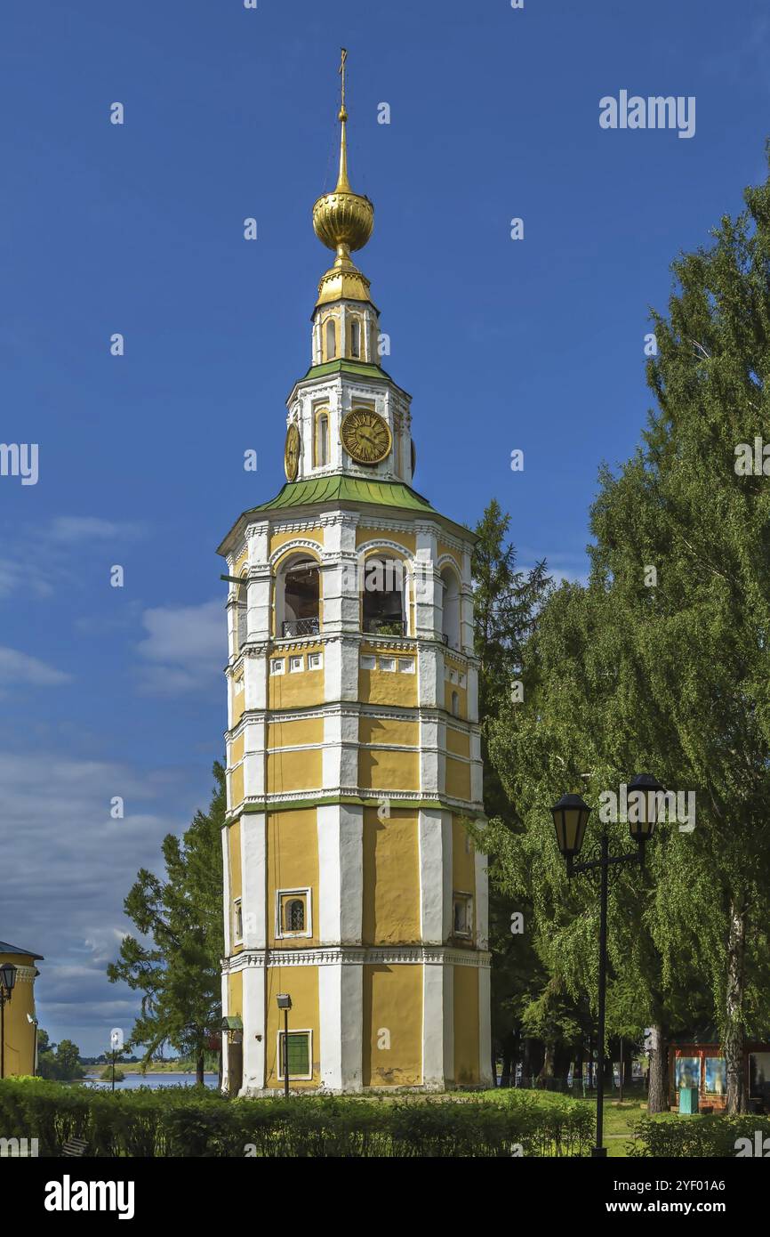 Glockenturm der Verklärungskathedrale in Uglich Kreml, Russland, Europa Stockfoto