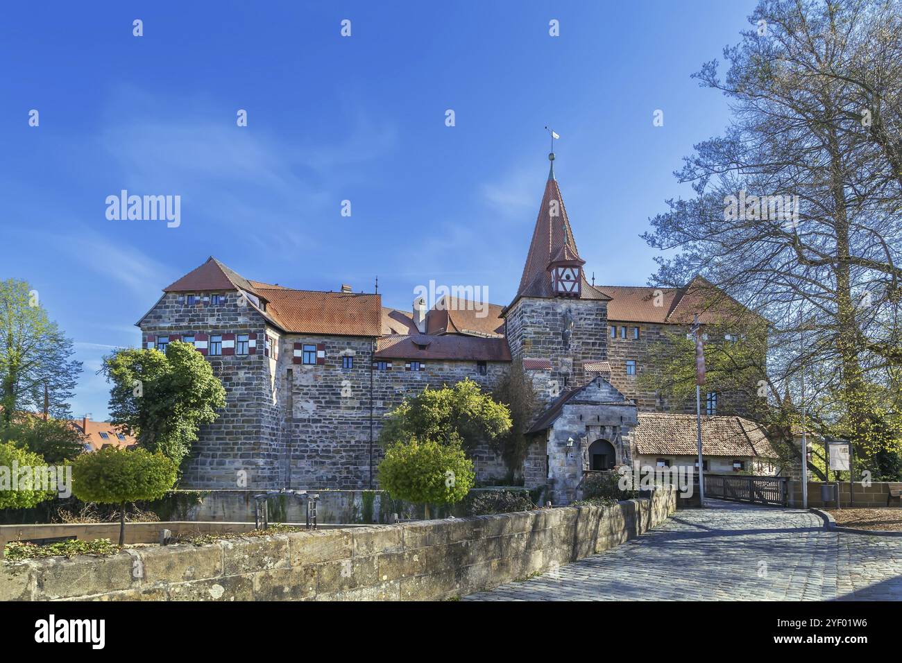 Schloss in Lauf an der Pegnitz auch Wenzelschloss genannt? Wurde 1356 von Karl IV. In Deutschland, Europa erbaut Stockfoto