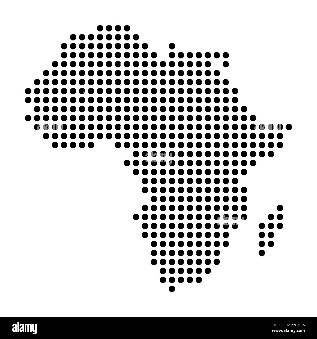 Gepunktete Afrika-Karte. Schwarzweiß-Konzept. Vektorabbildung. Stock Vektor