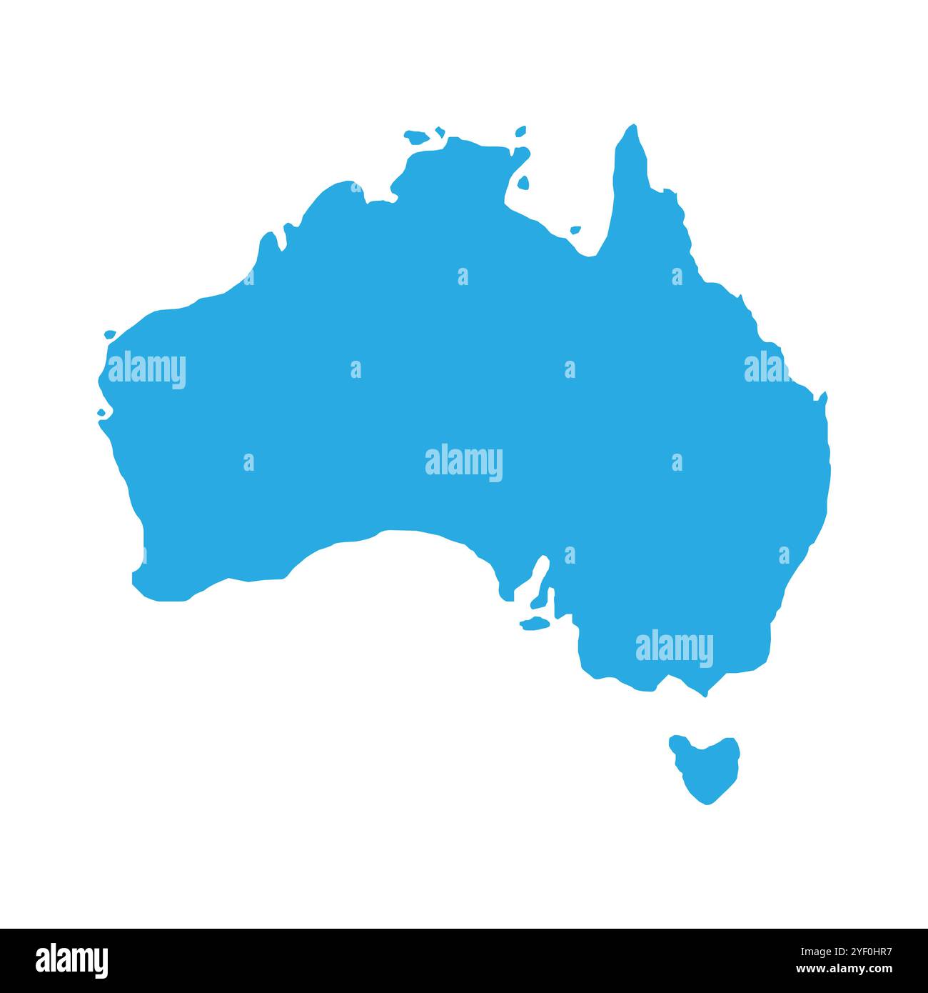 Australische Kartenvorlage isoliert auf weißem Hintergrund. Vektorabbildung. Stock Vektor