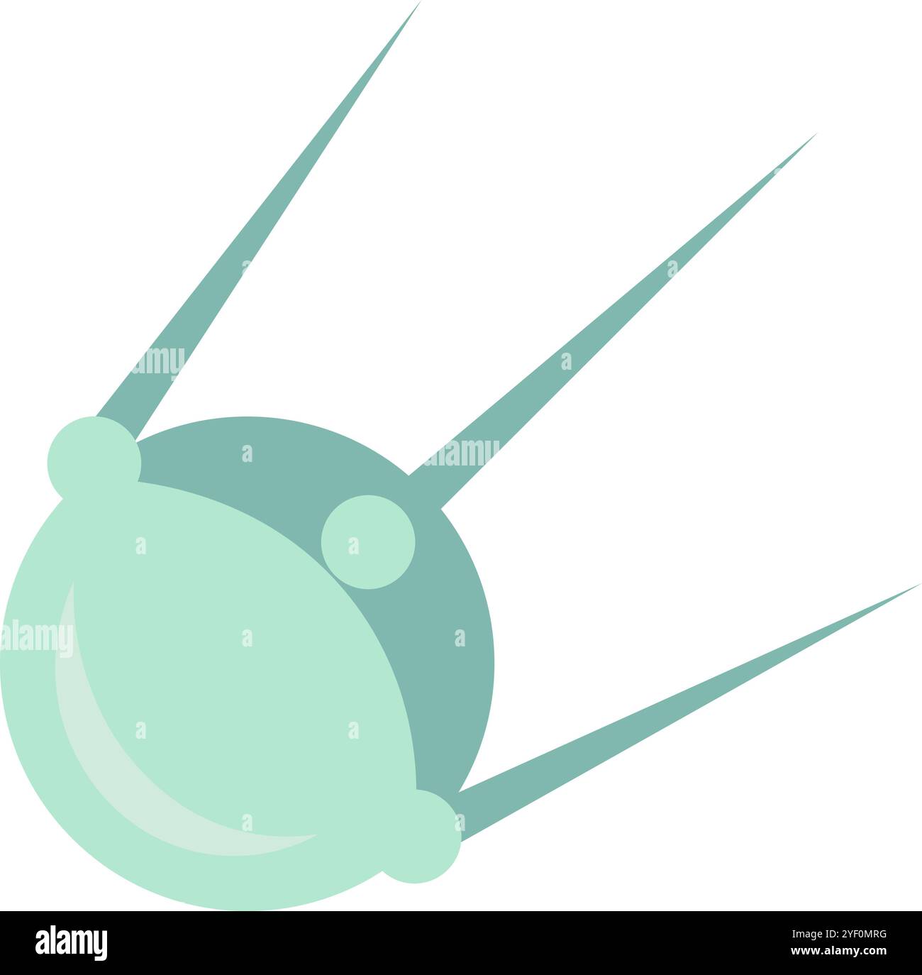 Vektor-künstliches Satellitenelement im Cartoon-Stil. Erforschung des Universumssymbols. Wunder des Kosmos, Astronomie-Wissenschaft. Die Abbildung Stock Vektor