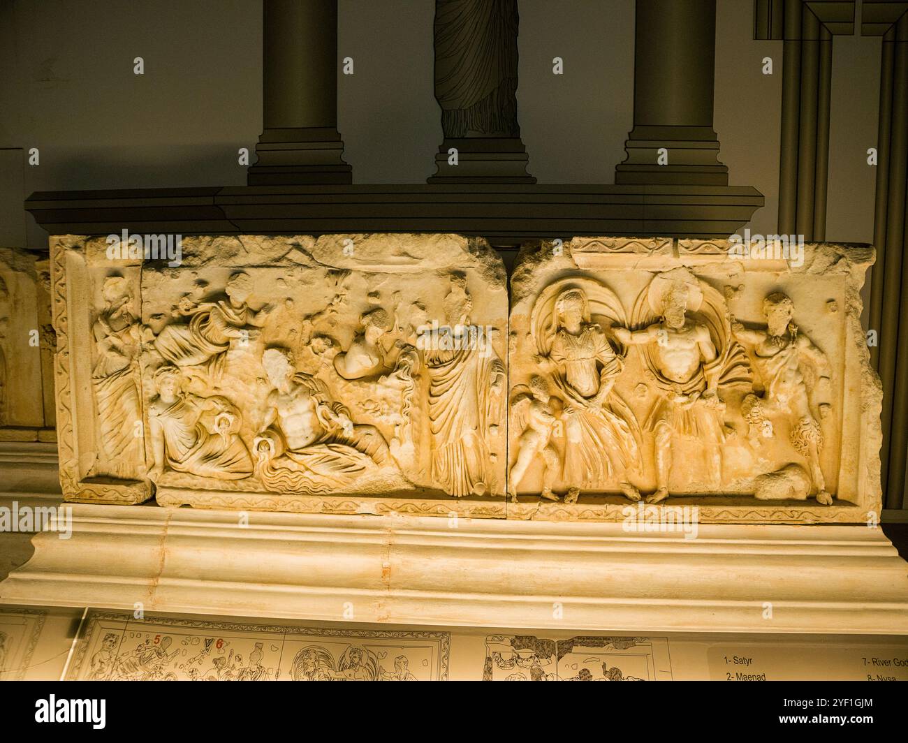 Archäologisches Museum Aydin. Das Museum enthält Statuen, Gräber, Säulen und Steinschnitzereien aus den hellenistischen, römischen, byzantinischen, Seldschuken und Osmanen Stockfoto