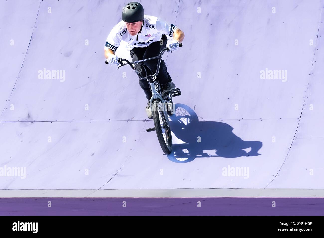 Marcus Christopher (USA) tritt im Cycling BMX Freestyle Men's Park Final an Stockfoto