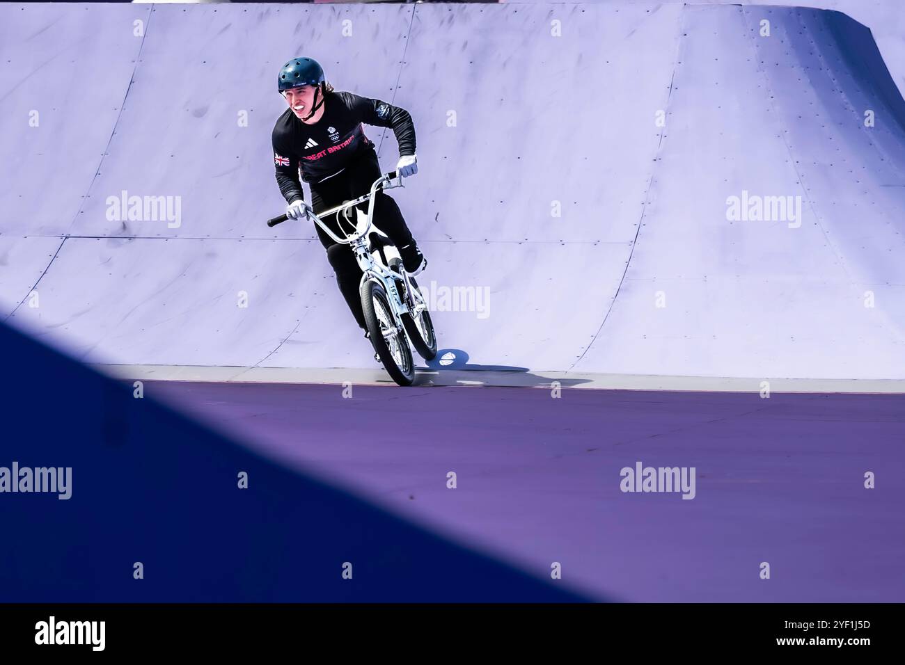 Kieran Reilly (GBR) gewinnt die Goldmedaille im Cycling BMX Freestyle Men's Park Final Stockfoto