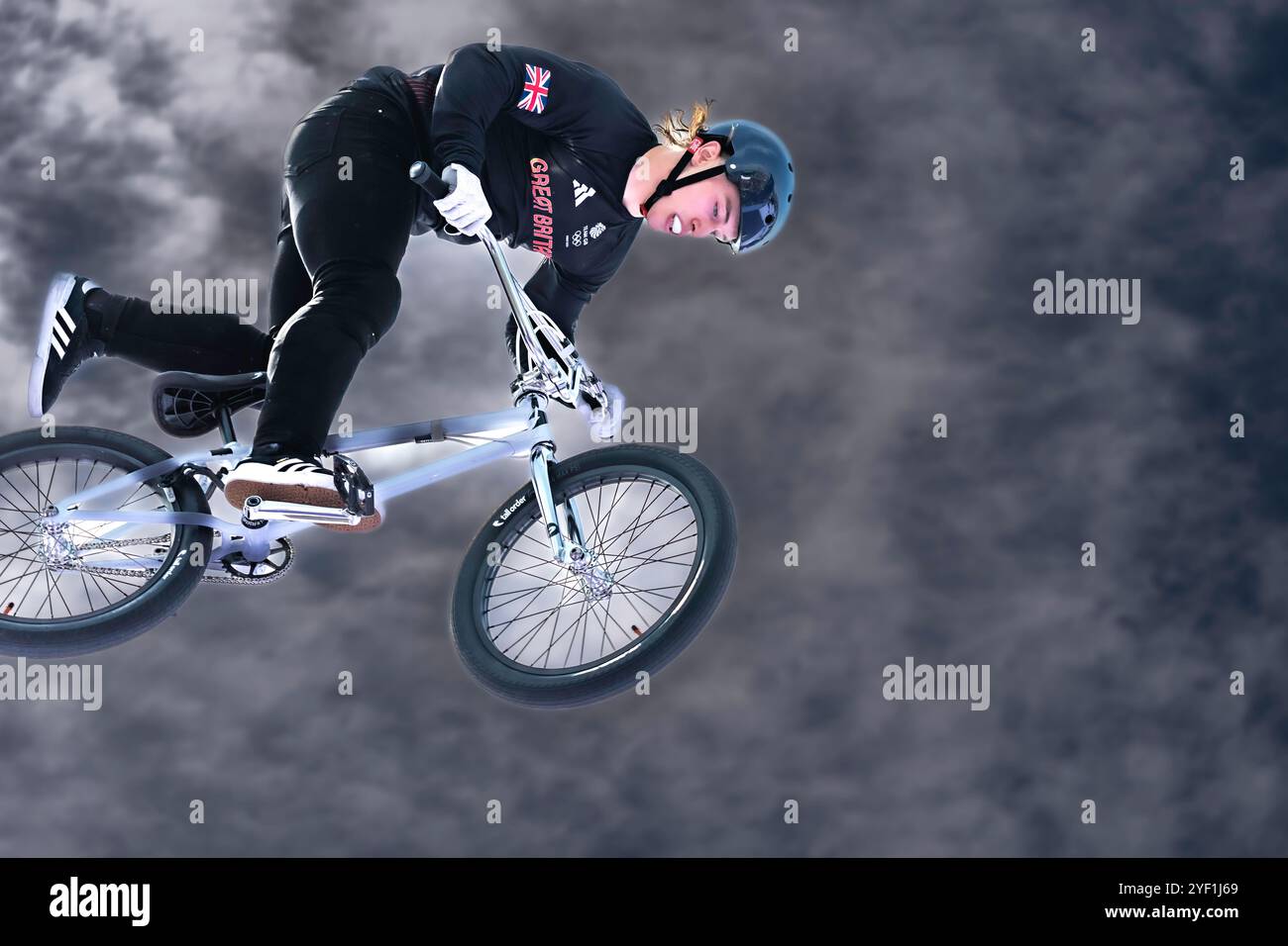 Kieran Reilly (GBR) gewinnt die Goldmedaille im Cycling BMX Freestyle Men's Park Final Stockfoto