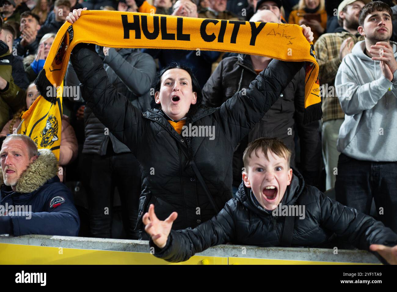 Hull City Football Club ( bekannt als Hull City Tigers ) wo an Spieltagen hochwertige Speisen für Fußballfans serviert werden, hat der Verein gewonnen Stockfoto