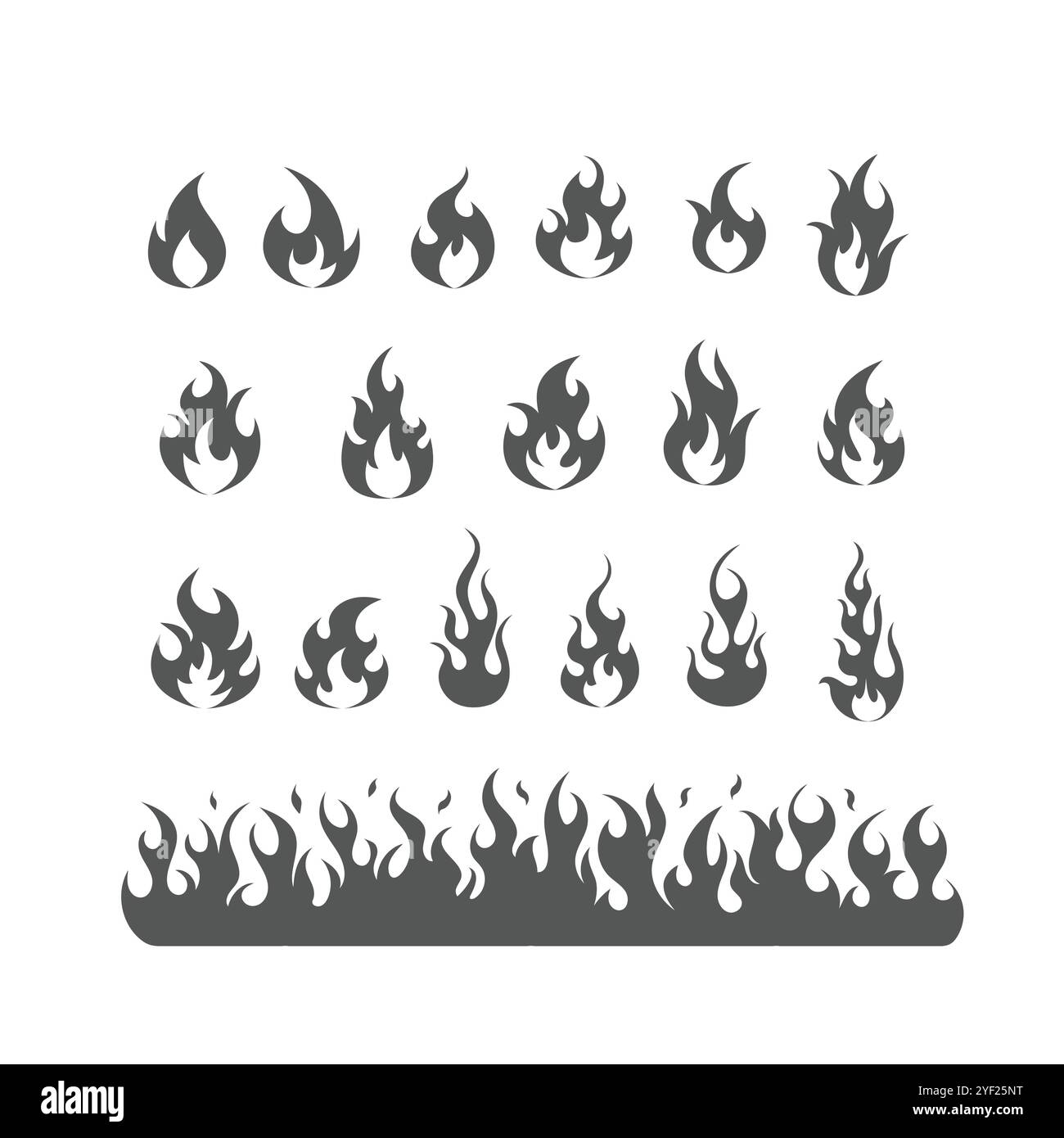 Feuer Flammen Bundle, Flammen Symbole Set, Hot Flamme Clipart ...