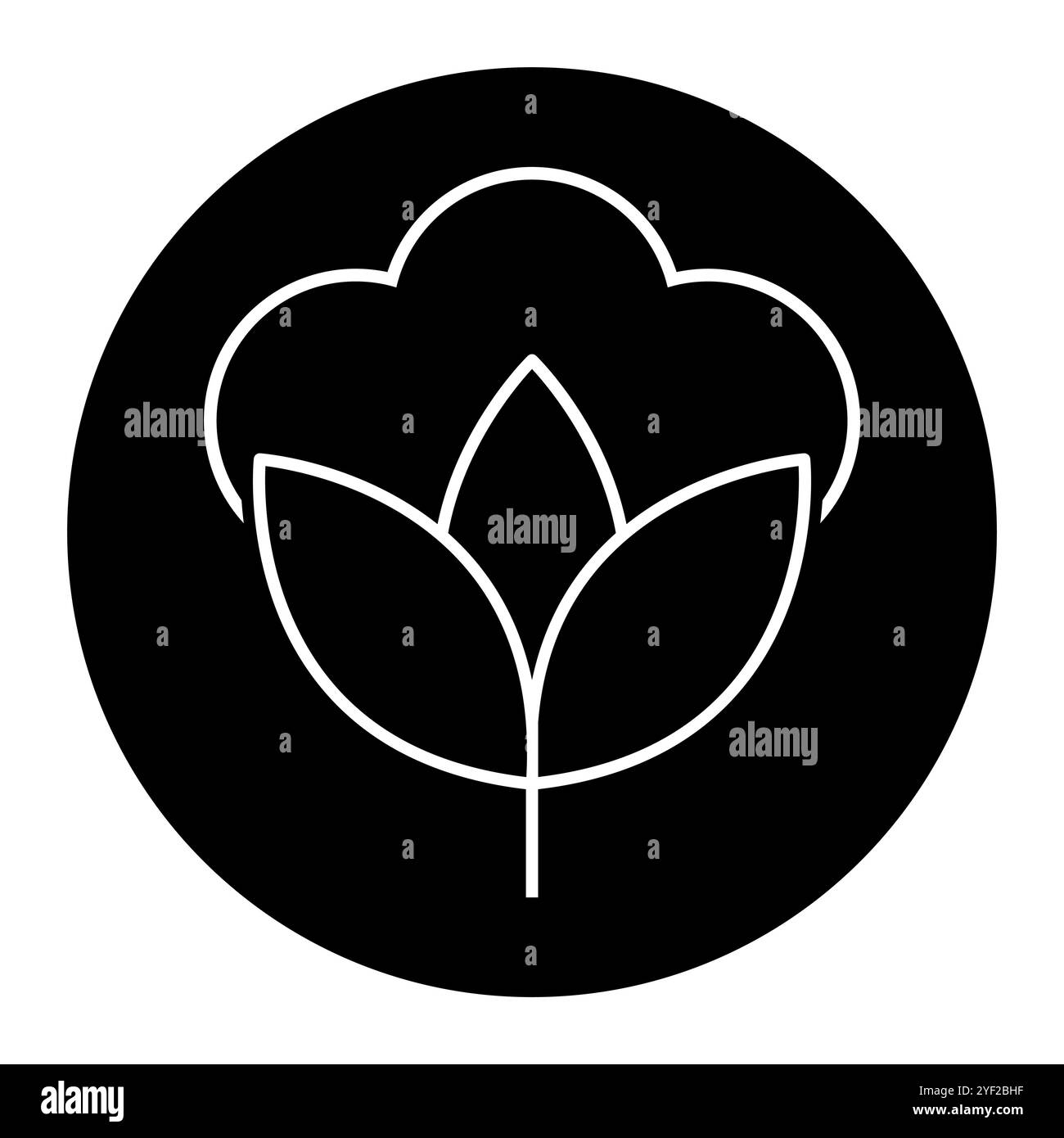 Bio-Baumwollsymbol, natürliches Kleidungssymbol, Web-Grafik-Vektordarstellung. Stock Vektor