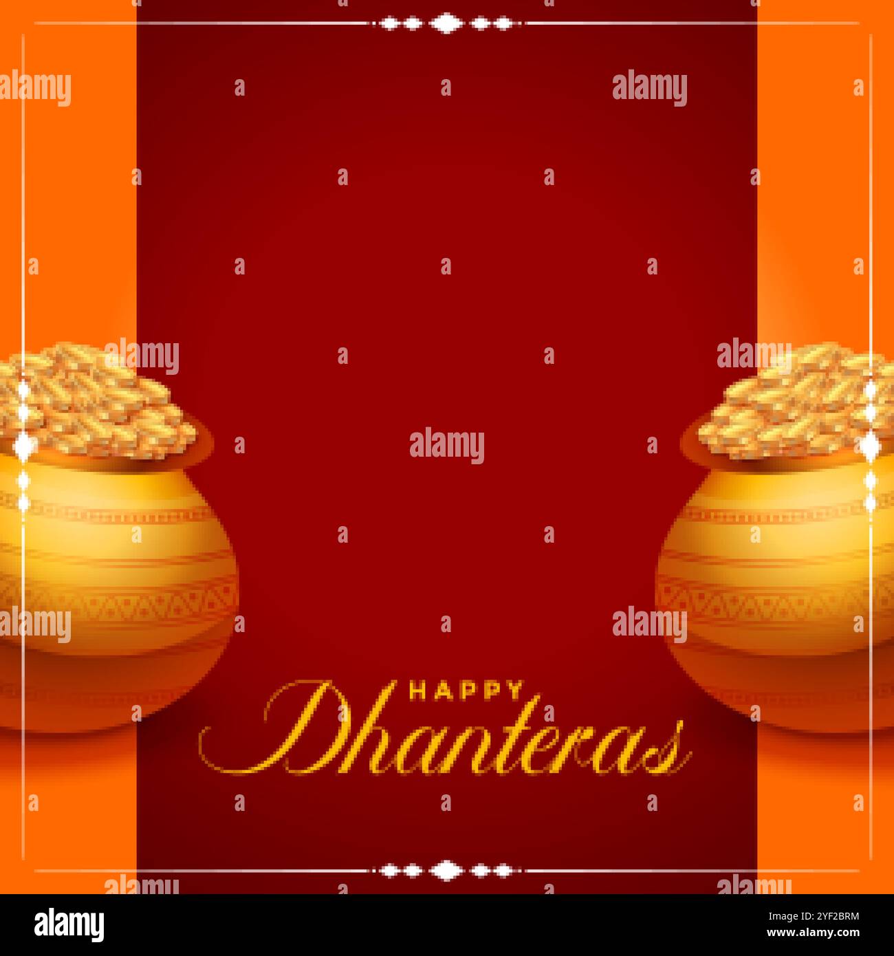 Happy dhanteras Hintergrund mit goldenen Münzen Topf Stock Vektor