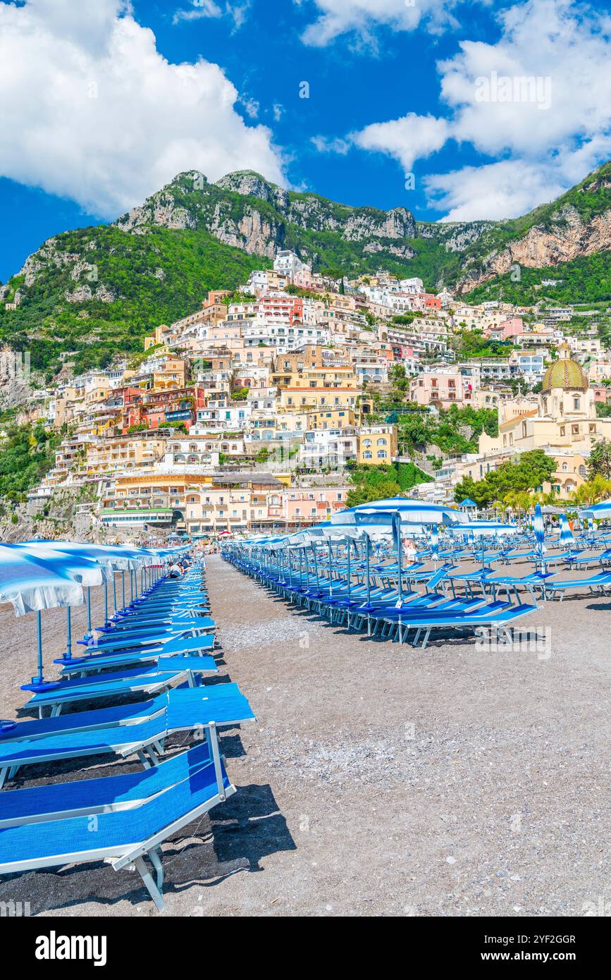 Positano, Amalfiküste, Kampanien, Italien, Europa. Stockfoto