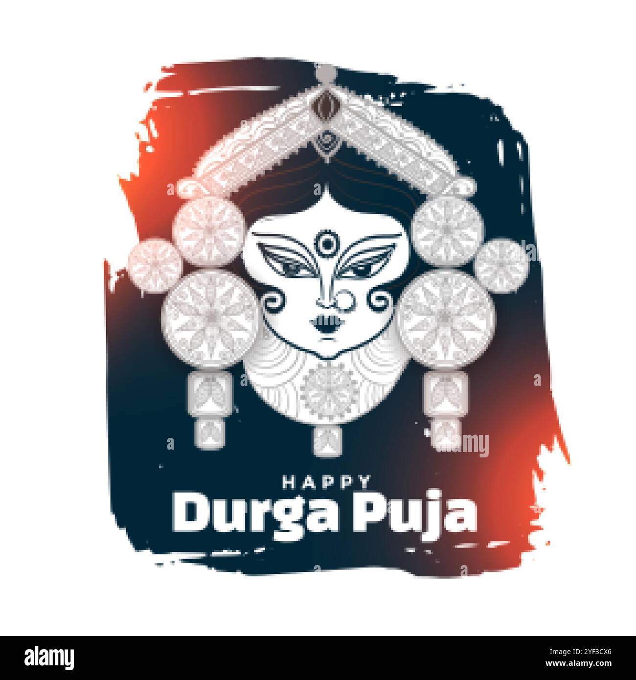 Happy durga pooja oder navratri Festival Karte Design Stock Vektor