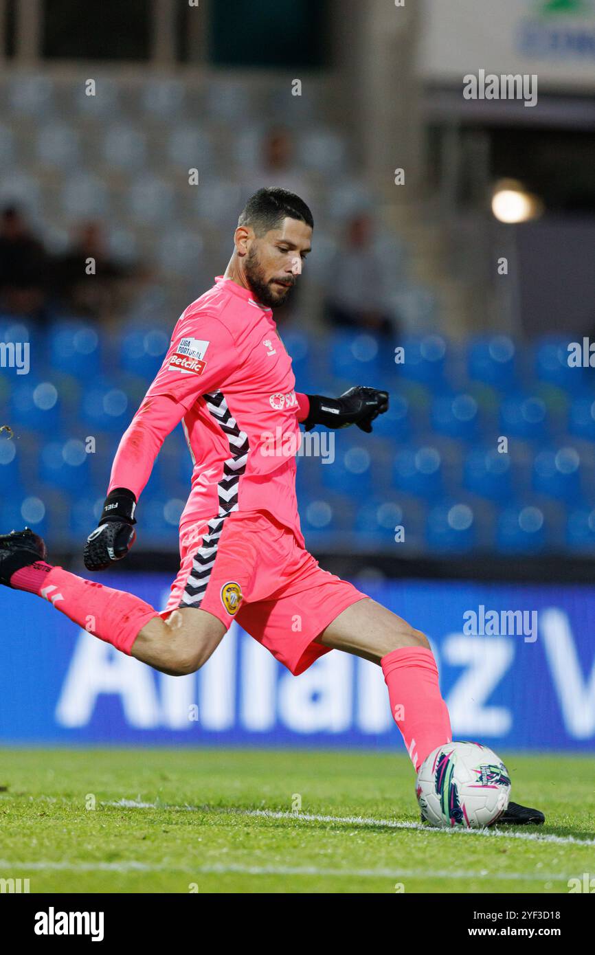 Lucas Franca in Aktion während des Liga Portugal Spiels zwischen Teams von Casa Pia und CD Nacional im Estadio Municipal Rio Maior (Maciej Rogowski) Stockfoto