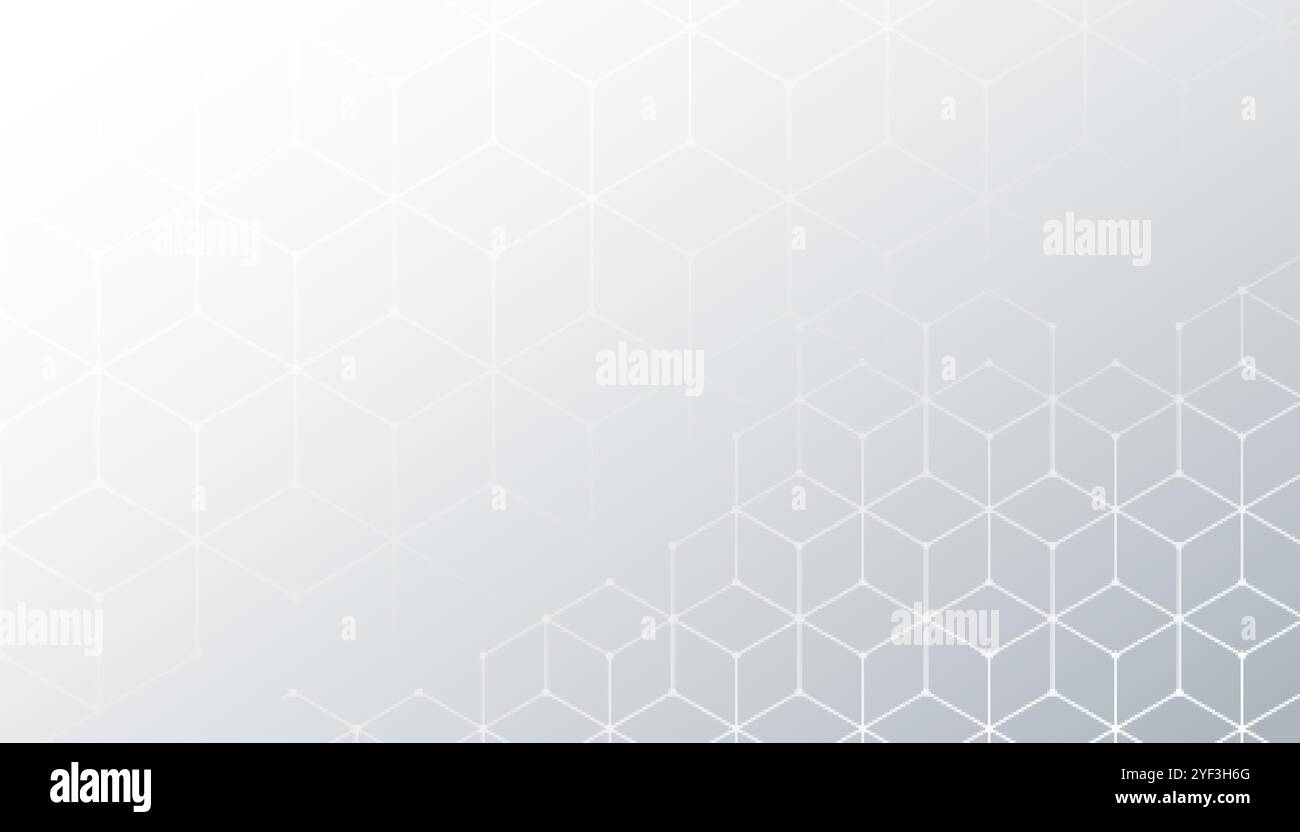 Weißer Hintergrund mit sechseckigem Linienmuster Stock Vektor